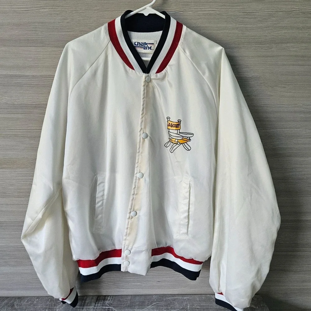 Vintage Chalk Line Mickey Mouse‎ Disney Director Jacket Stripe Varsity Bomber